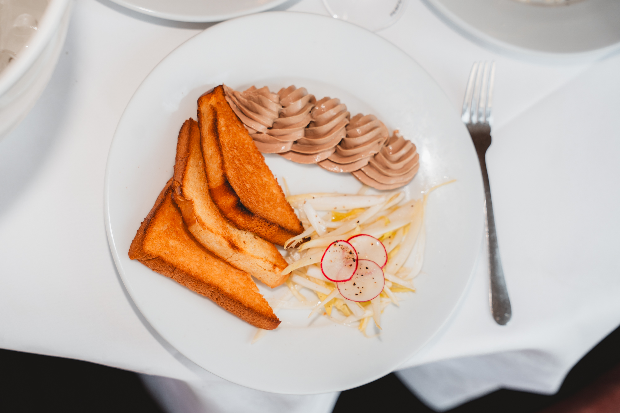 Duck liver parfait, brioche, radish
